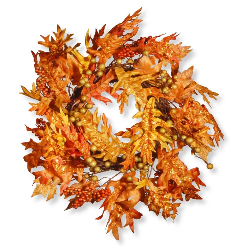 24"" Maple Leaf and Berry Wreath - National Tree Company | Target