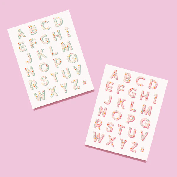 Floral Vinyl Alphabet Stickers - A thru Z | Joy Creative Shop