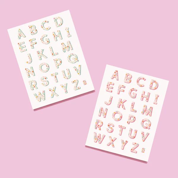 Floral Vinyl Alphabet Stickers - A thru Z | Joy Creative Shop