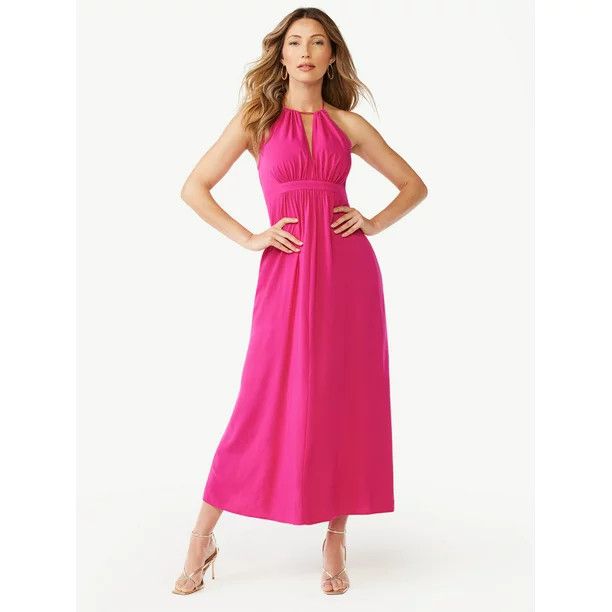 Sofia Jeans Women's Empire Halter Maxi Dress | Walmart (US)