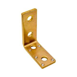 4-Hole 90-Degree Angle Strut Bracket - Strut Fitting - Gold Galvanized with Magnets (ZAB205M) | The Home Depot