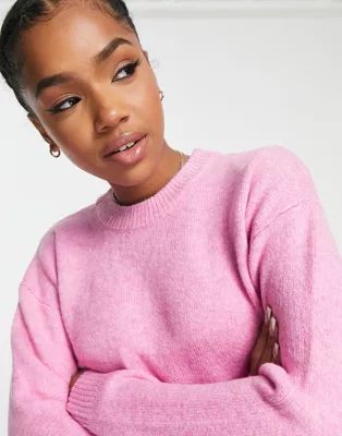 New Look crew neck knit sweaters in bright pink | ASOS (Global)