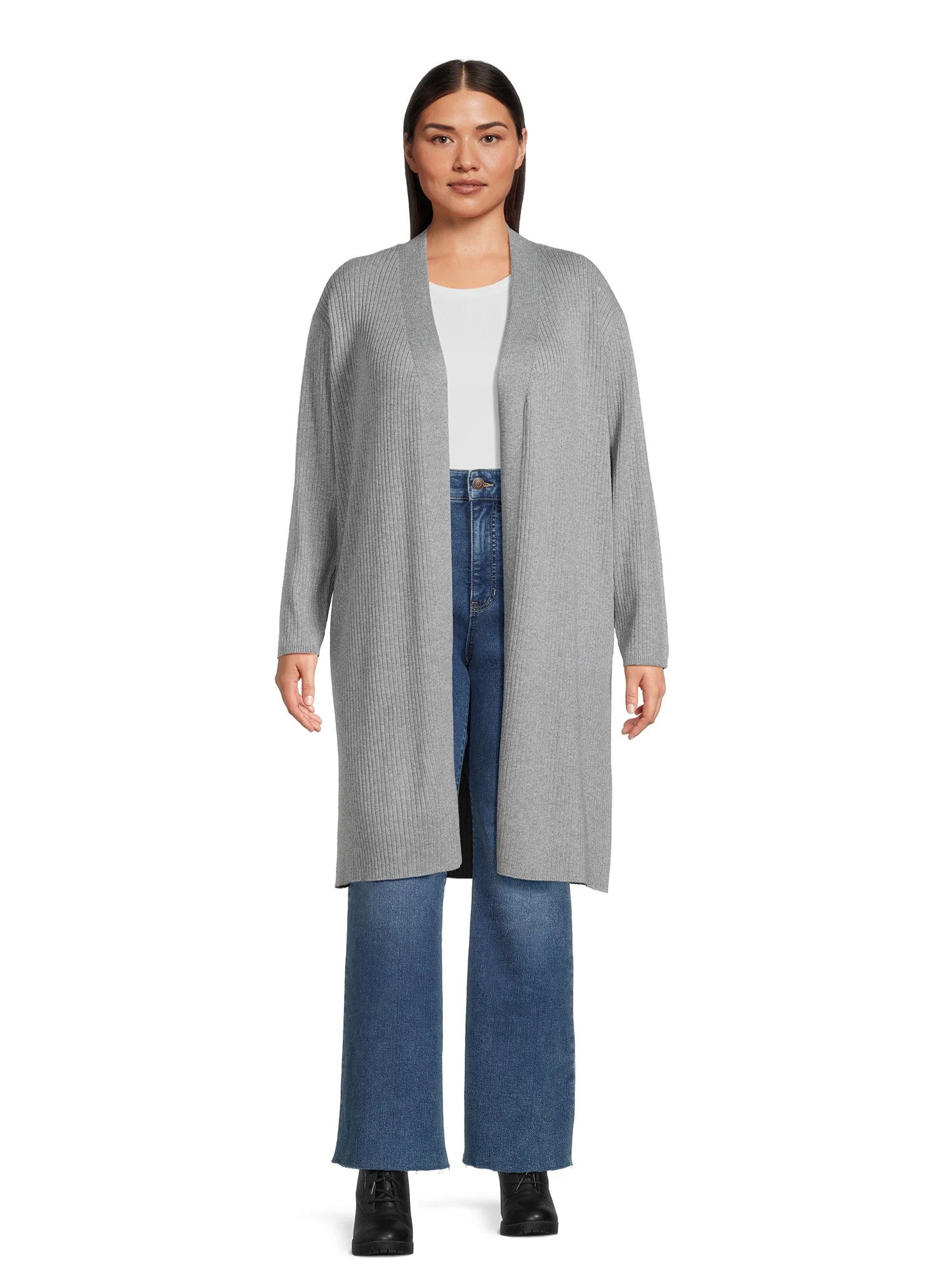 Terra & Sky Women's Plus Size Open Front Duster Cardigan Sweater, Lightweight | Walmart (US)