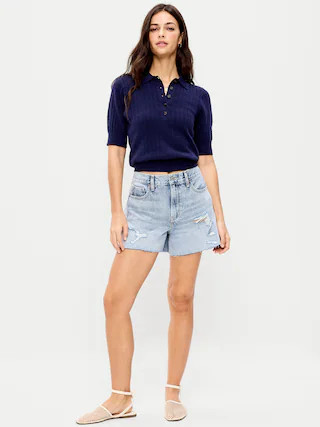 High-Waisted OG Cut-Off Jean Shorts -- 4-inch inseam | Old Navy (US)