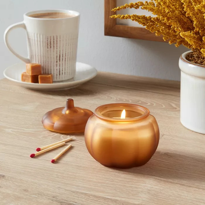 Mini Pumpkin Caramel Latte Honey Orange Candle - Threshold™ | Target