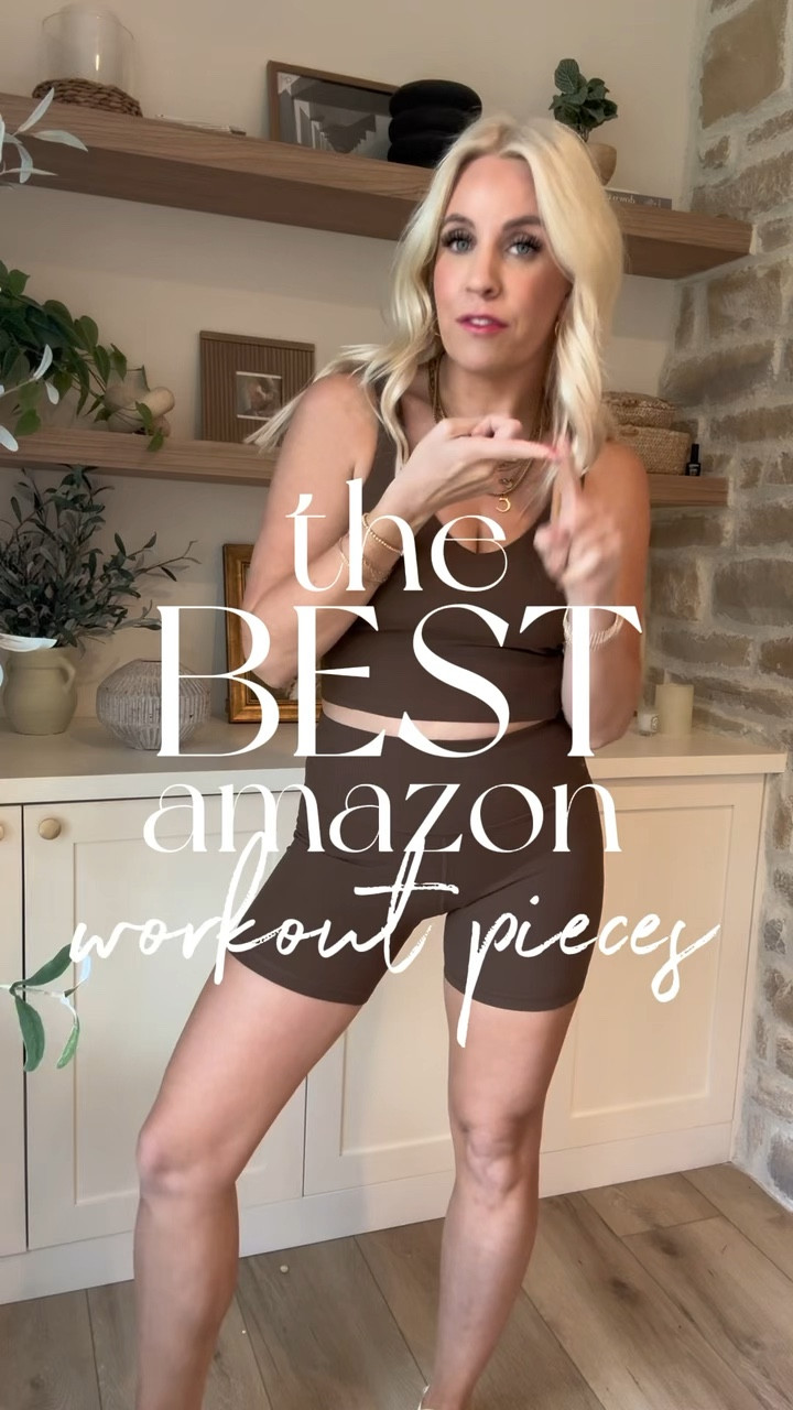 The best Amazon workout pieces! I’m talking similar to lululemon. I love the ribbed bikers and tank, they are similar to align. They are the softest fabric and comfortable. I vote size down if in between. Comes in so many colors. The sweatshirt is similar to Softstreme 

#LTKStyleTip #LTKActive #LTKFitness