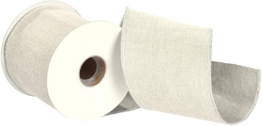 Vickerman 734179-4"x5Y Silver Chambre/Metallic Ribbon (QR230930) Silver Colored Christmas Ribbons | Amazon (US)