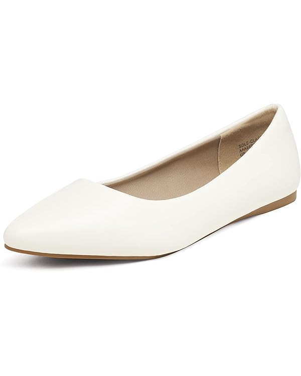 DREAM PAIRS Women's Casual Pointed Toe Ballet Comfort Soft Slip On Flats Shoes | Amazon (US)