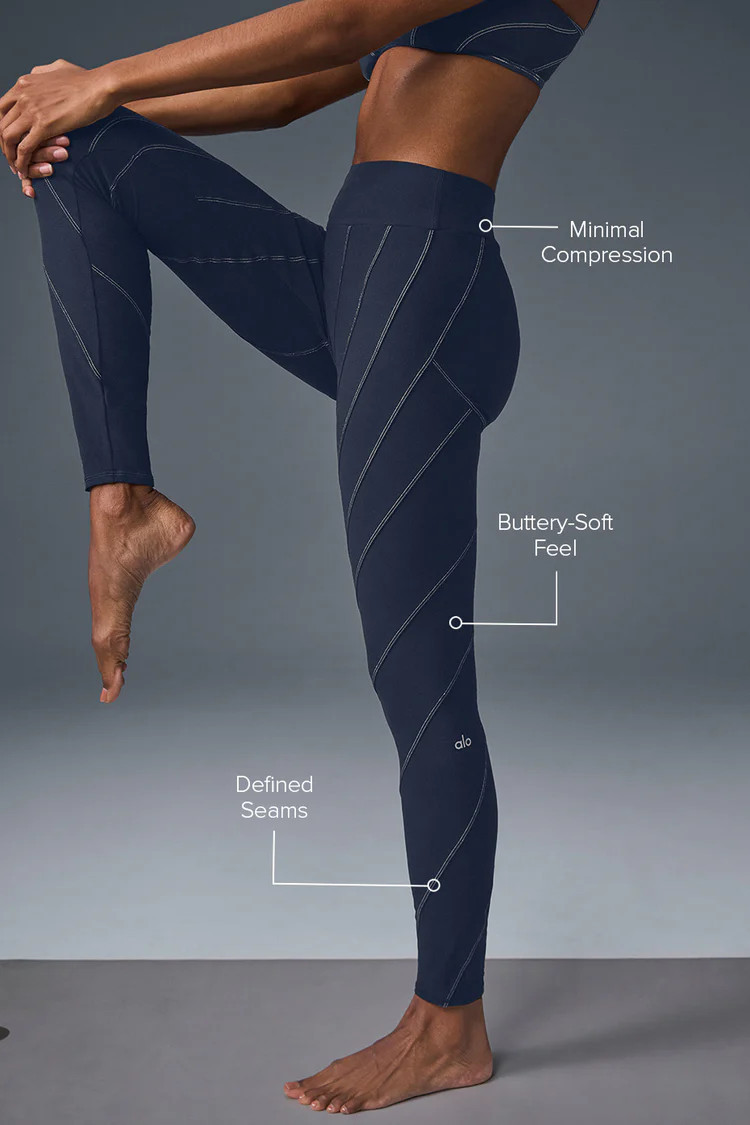 Alosoft High-Waist Sunray Legging - Navy/Ivory | Alo Yoga (US)