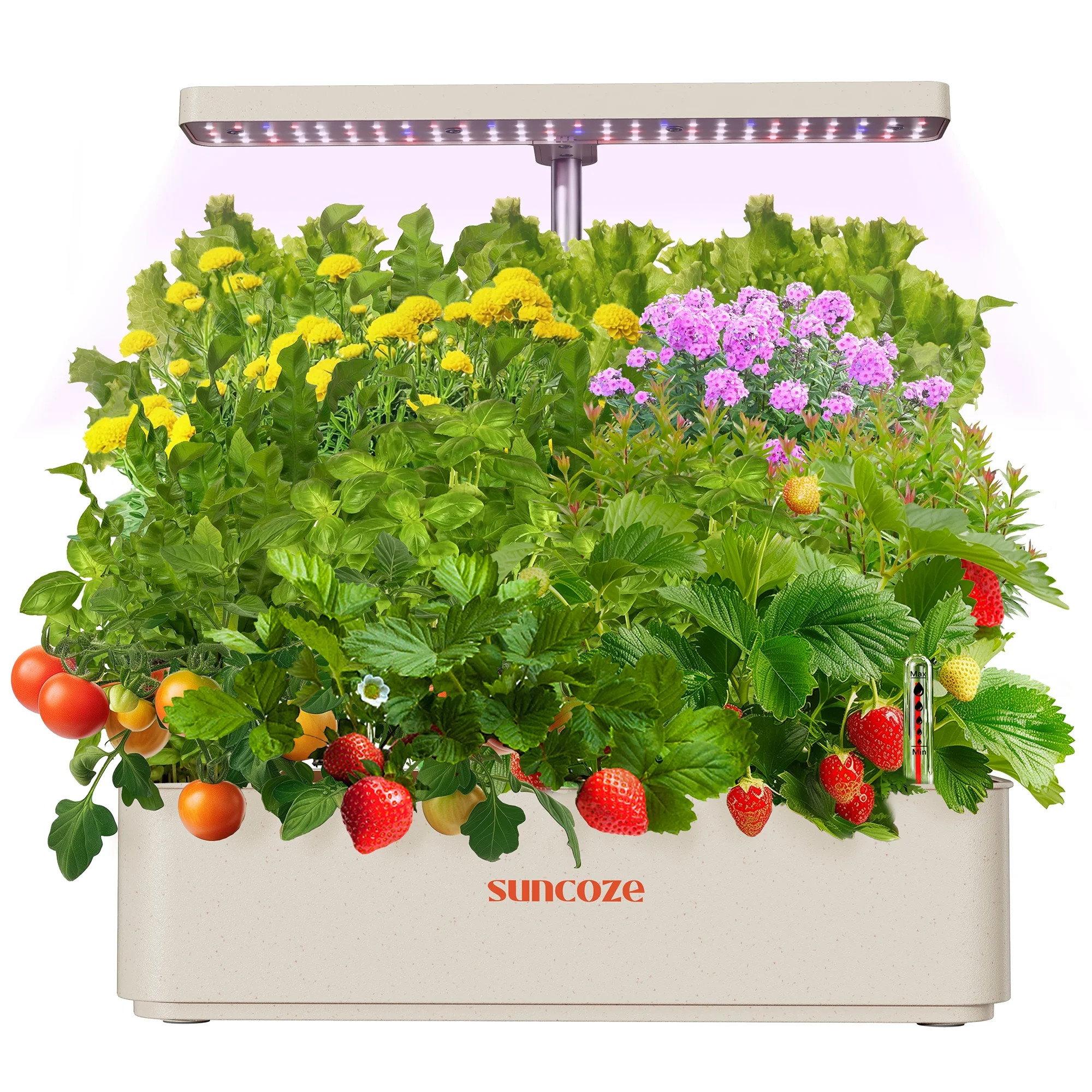 SUNCOZE 12 Pods Hydroponic Growing System Indoor Herb Garden with Grow Light Germination Starter ... | Walmart (US)