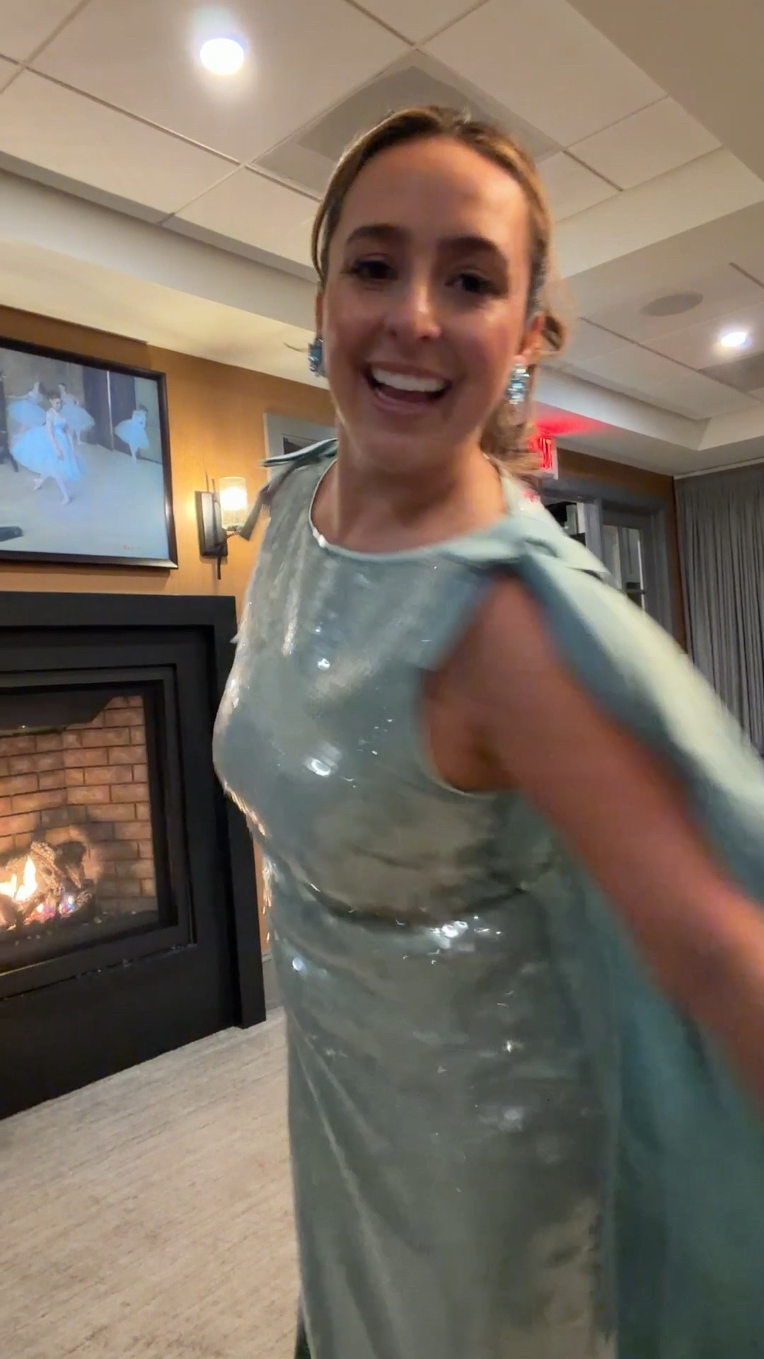 Birthday gown with a convertible cape 