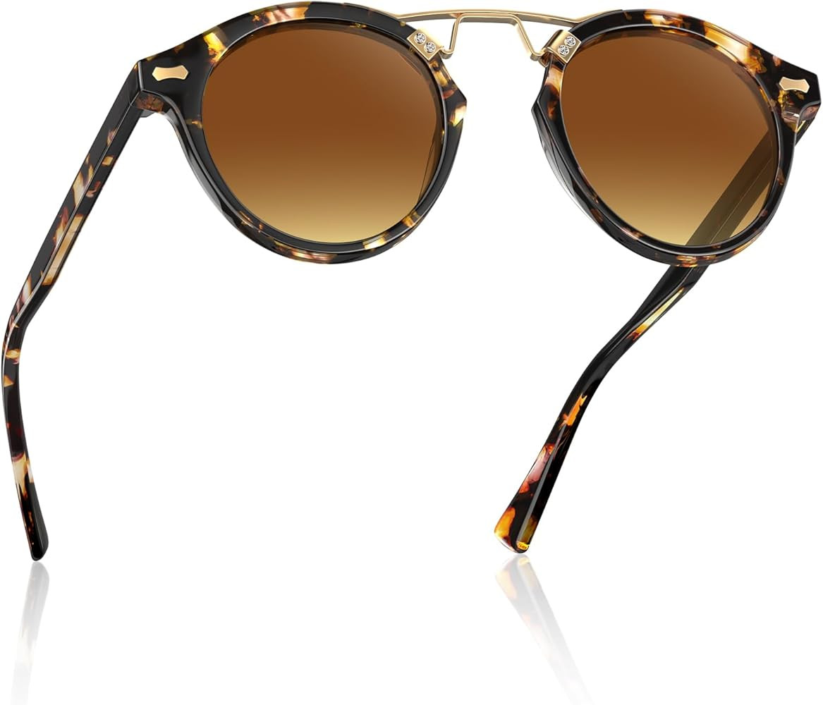 STGATN Polarized Sunglasses for Women, Round Retro Double-Bridge Trendy Fashion Shades UV Protect... | Amazon (US)