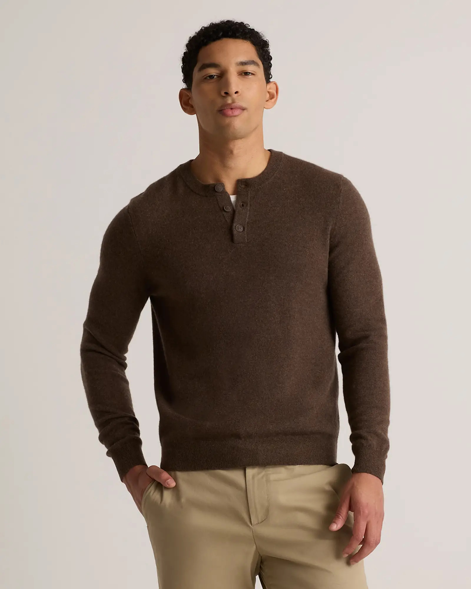 Mongolian Cashmere Henley Sweater | Quince