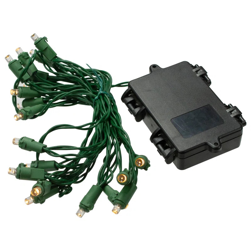 20 Battery Operated LED Wide Angle Christmas Lights - 9.5 ft Green Wire | Wayfair North America