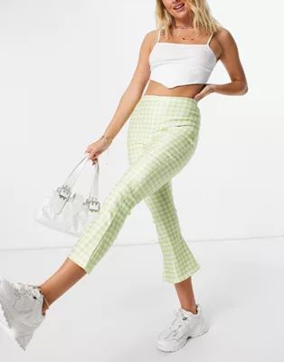 Another Reason high waisted pants in green checkerboard | ASOS (Global)