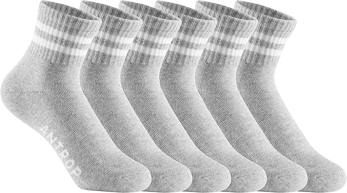 WoMen Quarter Crew Cotton Heel Tab Athletic Running Cushion Socks (6 Pairs) | Amazon (US)