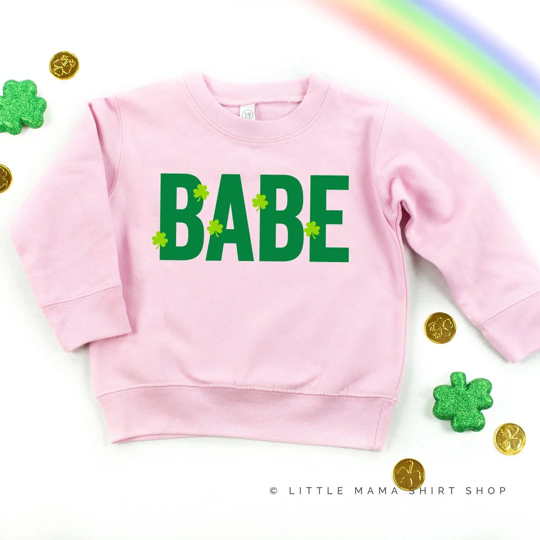 BABE - Mini Shamrocks - Child Sweater | St Patricks Day Sweater | St Patty's Sweater for Kids | K... | Etsy (US)