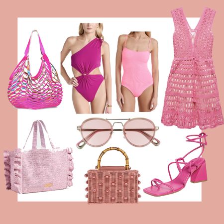 Pink pink pink!! Loving all of these vacation finds as we approach spring

Pink beach bag, beach bag under $100, pink sandals, vacation outfits , pink clutch , pink sunglasses, pink one piece swimsuit , one piece swimwear , cutout swim, bachelorette style , beach vacation , honeymoon , bathing suits , bathing suit cover up , resort wear 

#LTKswim #LTKtravel #LTKSeasonal