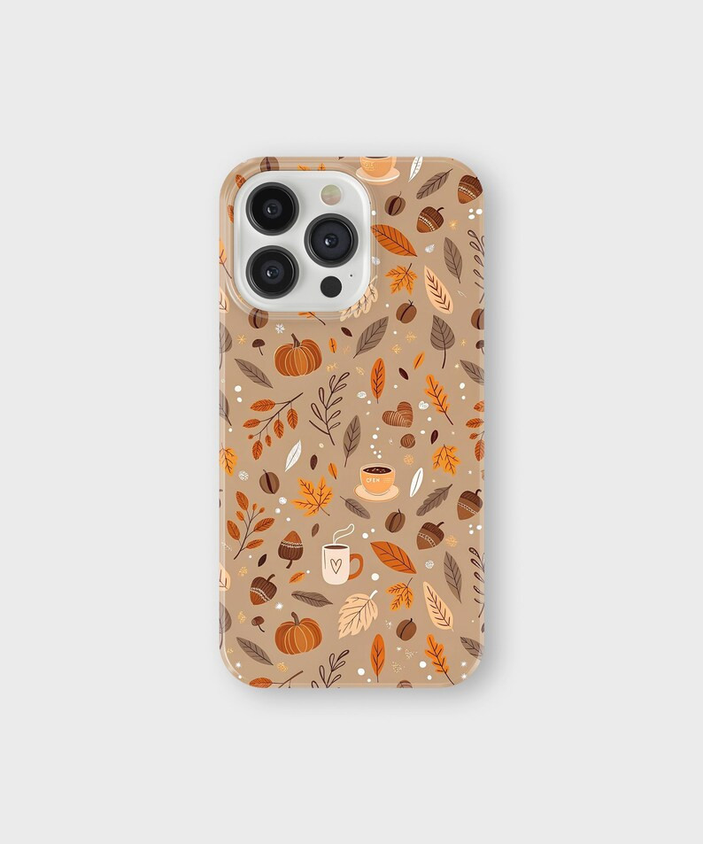 Autumn Phone Case Fall Leaves Pumpkin Coffee Aesthetic Cover for iPhone 17 Pro Max 16 15 14 13 12... | Etsy (US)
