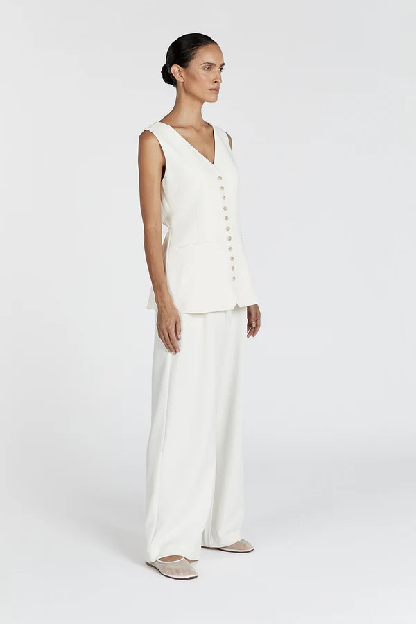 CELINE CREAM LONGLINE VEST | DISSH