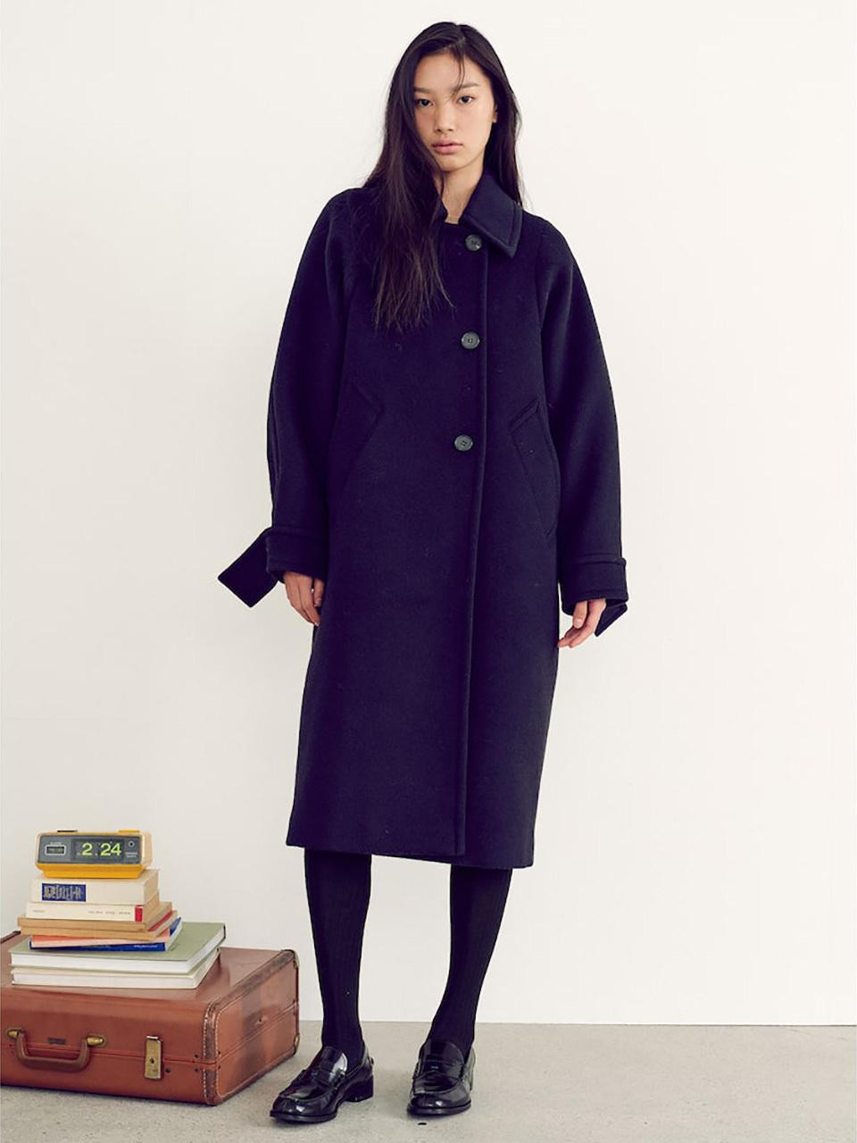 Signature Volume Silhouette Coat - Black | W Concept (US)