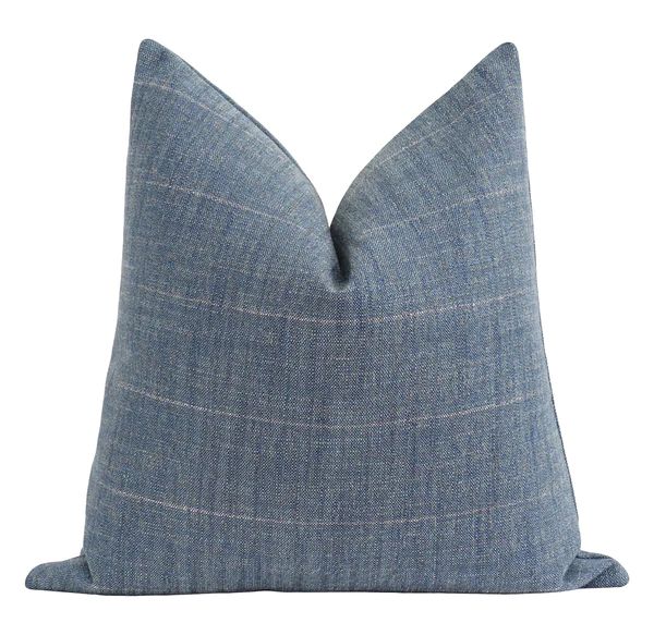 Rockville Denim Farmhouse Stripe Pillow | Land of Pillows