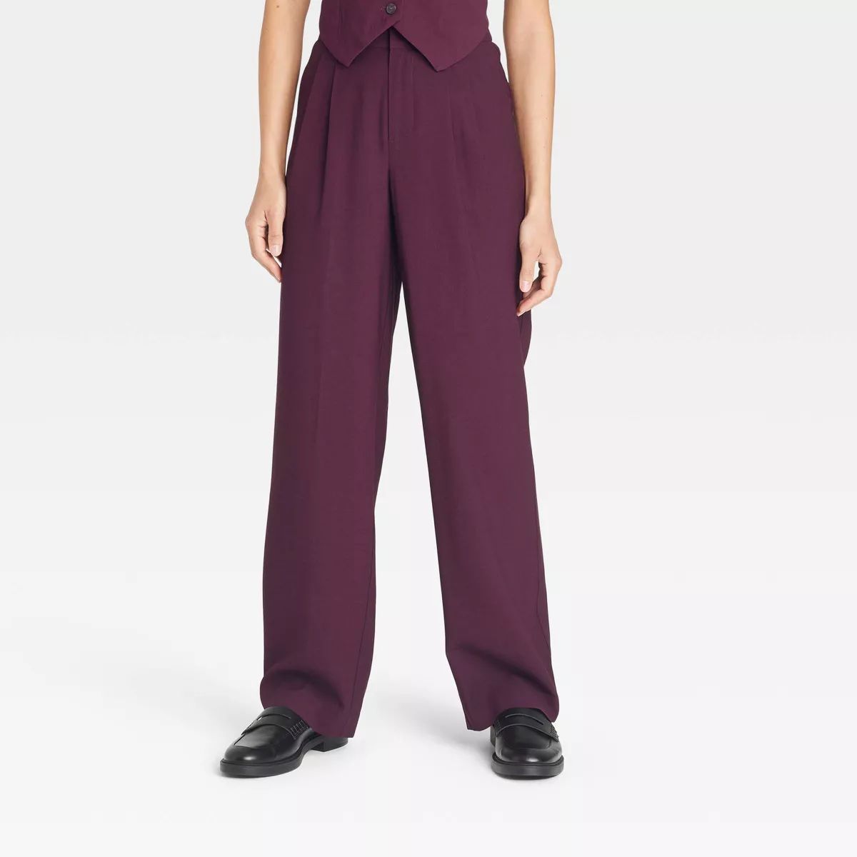 Women's High-Rise Pleat Front Straight Trousers - A New Day™ | Target