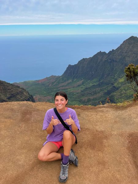 Hiking in Kaua'i 🌺🌈

oversized graphic tee is old UO, linking similar | biker shorts are TLF, code TLF-VIVIANE | hiking boots + socks linked | baggu sling bag linked 

#LTKtravel #LTKSeasonal #LTKfitness