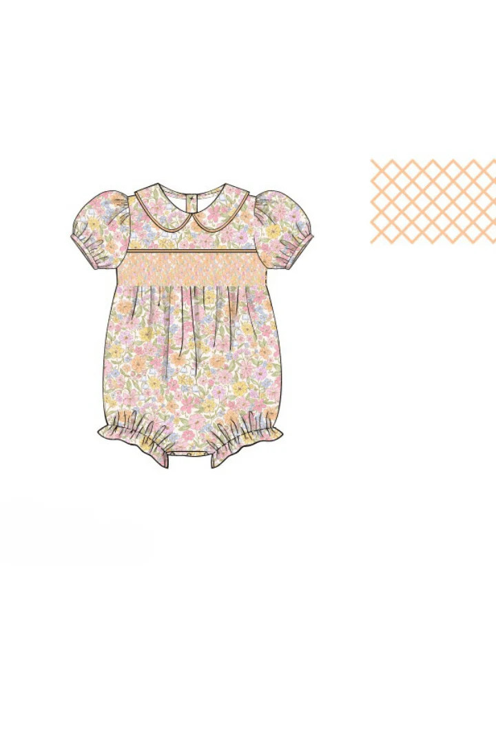 Pre-Order Smocked Heirloom Sweet Fall Floral Bubble | The Smocked Flamingo