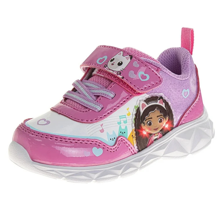 Gabby's Dollhouse Sneakers Laceless LED Light up Shoes Kitty Cat Pink White - Size 7 Toddler Girl... | Walmart (US)