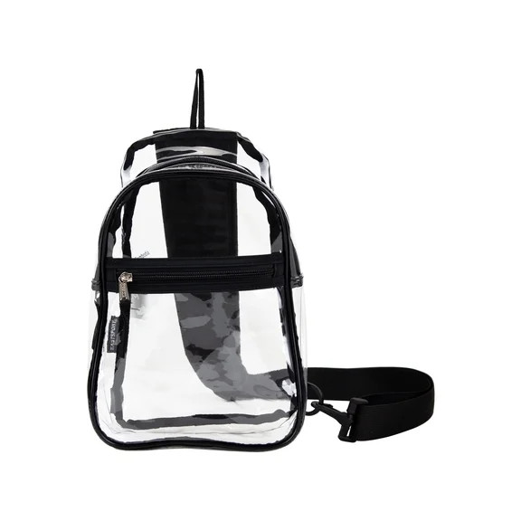 Eastsport Unisex Clear Sling Stadium Approved Bag, Black Trim | Walmart (US)