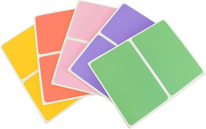 ChromaLabel 2 x 3 Inch Colored Rectangle Name Tag Stickers, 5 Assorted Color Variety Pack, 150 La... | Amazon (US)