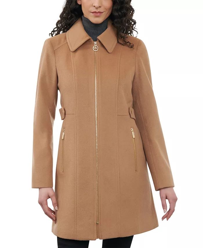 Women's Wool Blend Zip-Front Coat | Macy's