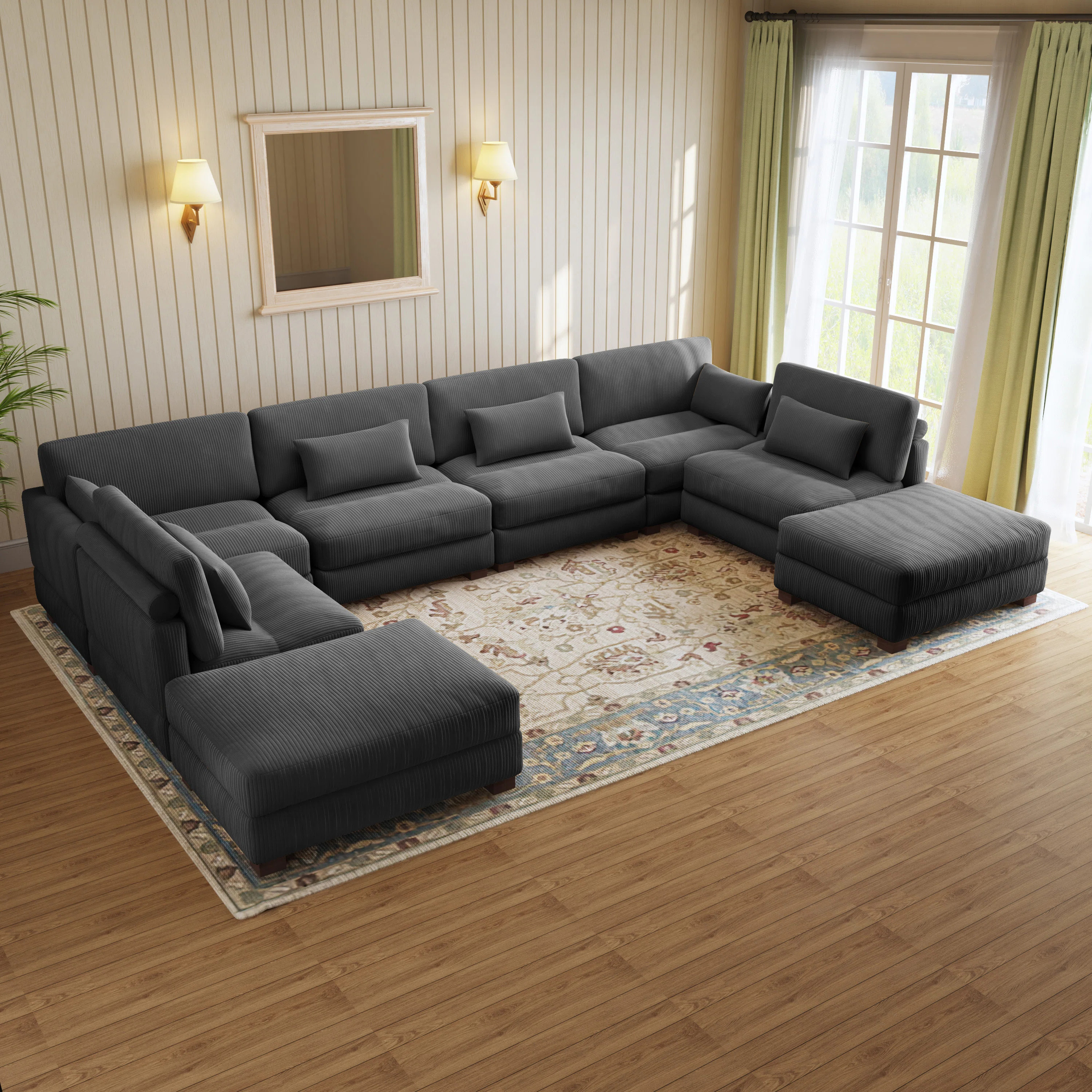 Maelina 8- Piece Corduroy Sectional | Wayfair North America