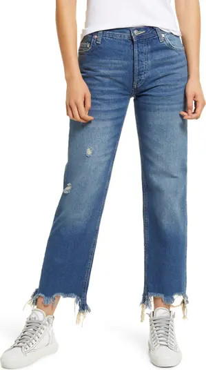 Maggie Ripped Ankle Straight Leg Jeans | Nordstrom