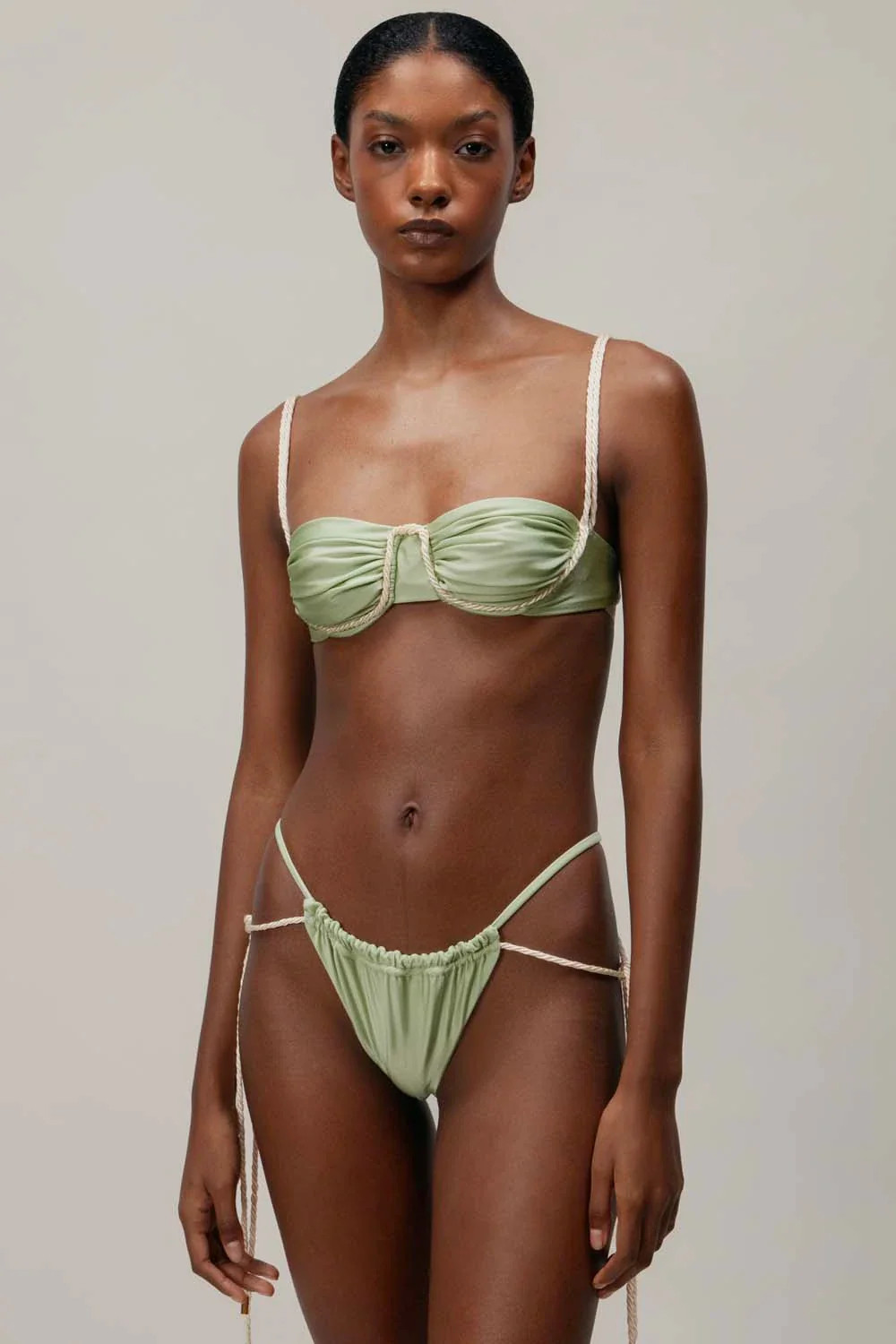Lula Bikini Bottom Green in Lycra - Spring Summer 25 | BAOBAB INT