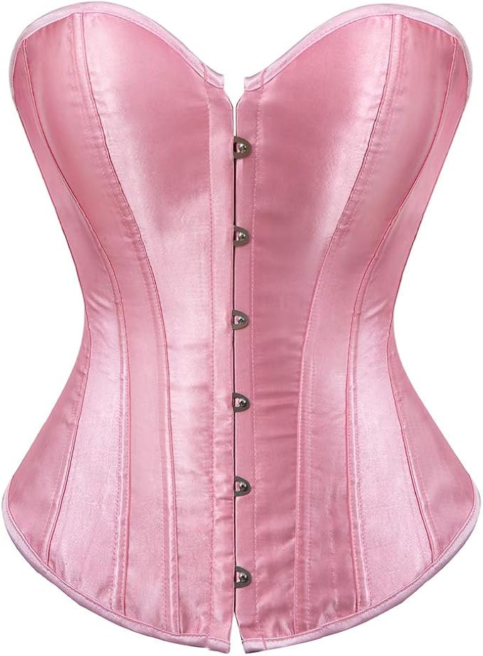 Women's Bustier Corset Top Sexy Lingerie Sets Black Satin Waist Cincher | Amazon (US)