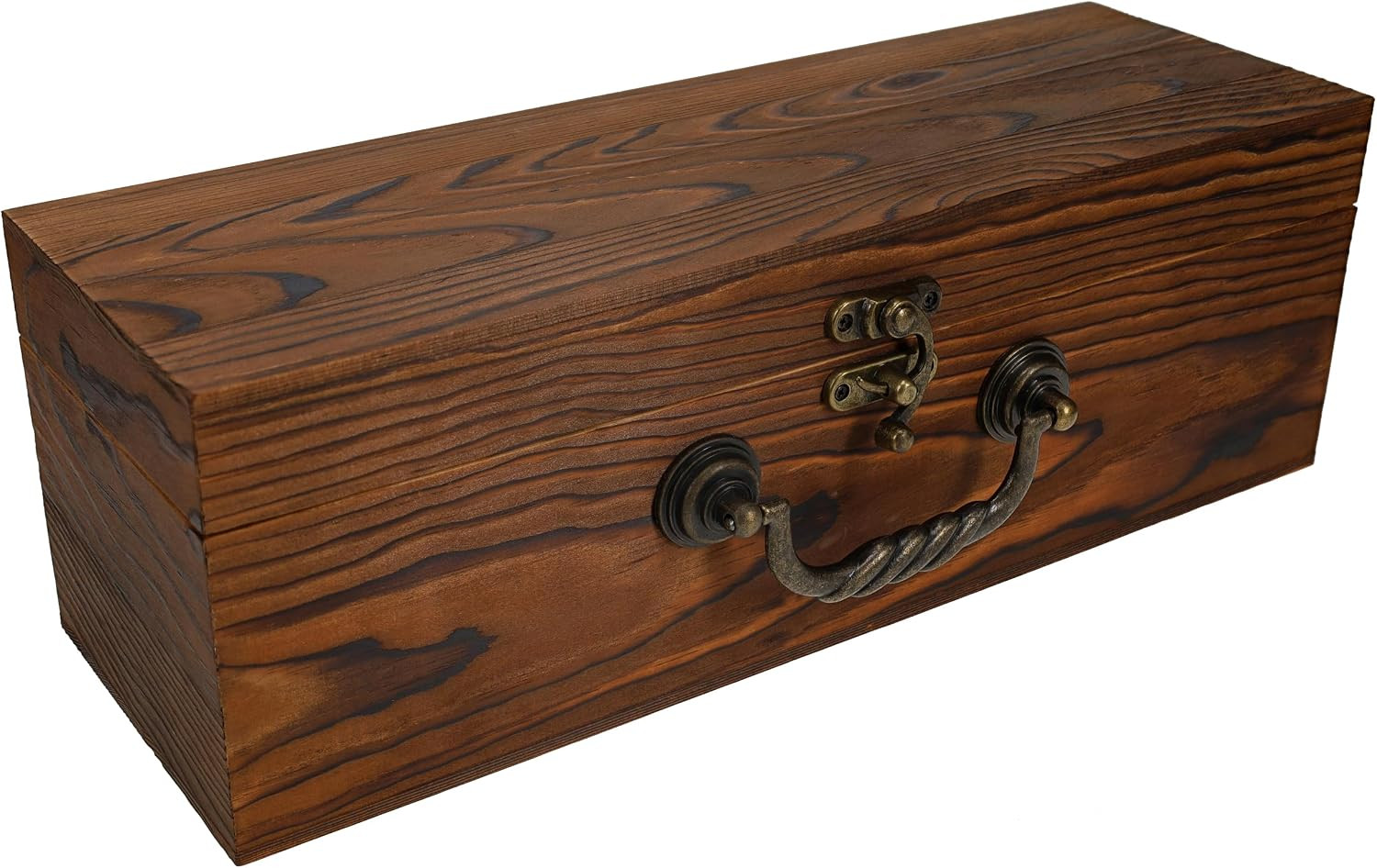 WE Games Large Wooden Box with Hinged Lid, Burnt Wood Finish Walnut Stain, Keepsake Memory Box, Decorative Boxes for Living Room, Perfect for Gifts, Adults | Amazon (US)