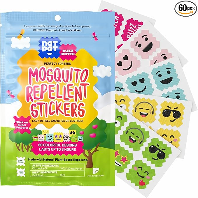 NATPAT Buzz Patch Mosquito Patch Stickers for Kids (60 Pack) - The Original All Natural Citronell... | Amazon (US)