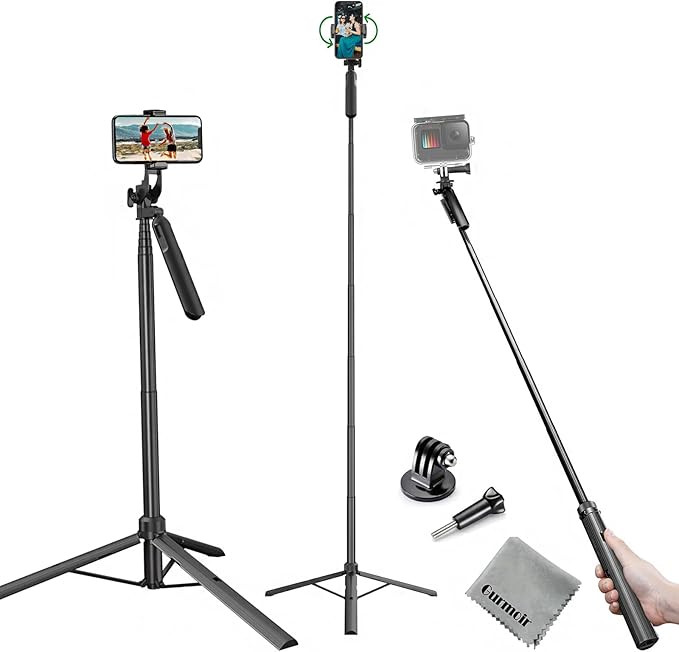 Gurmoir 60inch Selfie Stick Tripod Monopod, for iPhone 12/11/XS/XR/Gopro 10/9/8 and Android Phone... | Amazon (US)