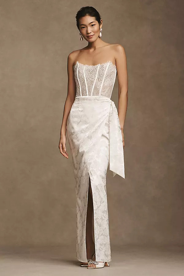 V. Chapman Jeanine Strapless Corset Wrap Gown | Anthropologie (US)