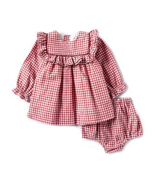 Edgehill Collection Baby Girls 3-24 Months Round Neck Long Sleeve Gingham Dress | Dillard's | Dillard's