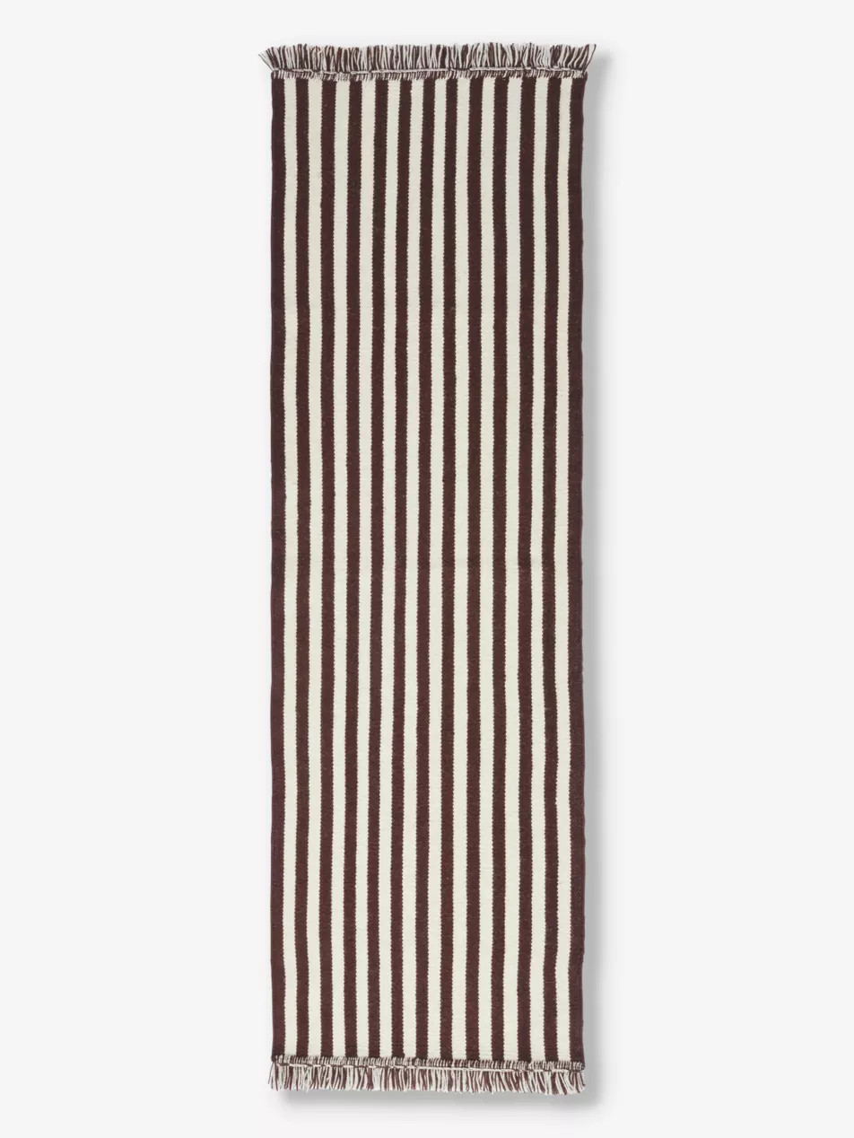 Stripes And Stripes fringed wool and cotton-blend rug 200cm x 60cm | Selfridges