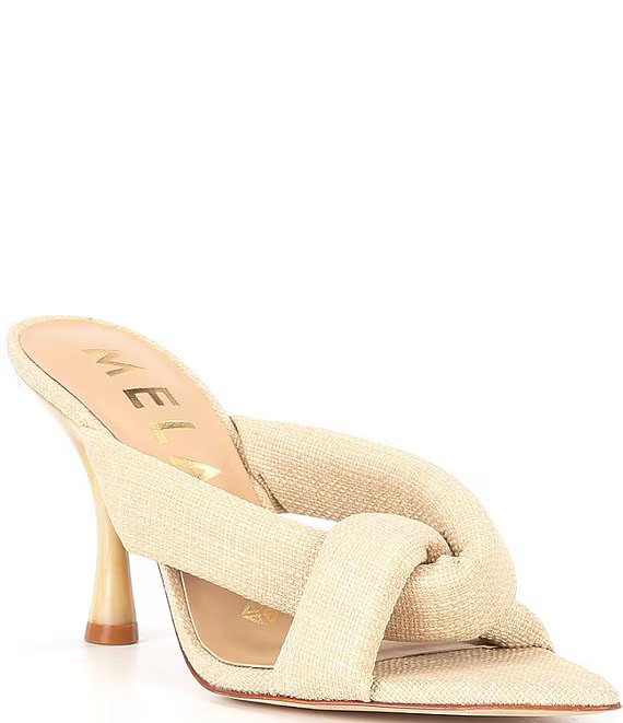 Prisella Linen Twisted Knot Detail Dress Slide Sandals | Dillard's