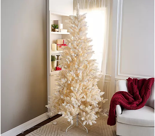 7' Christmas Tree with Color Flip LEDs by Kim Gravel - QVC.com | QVC