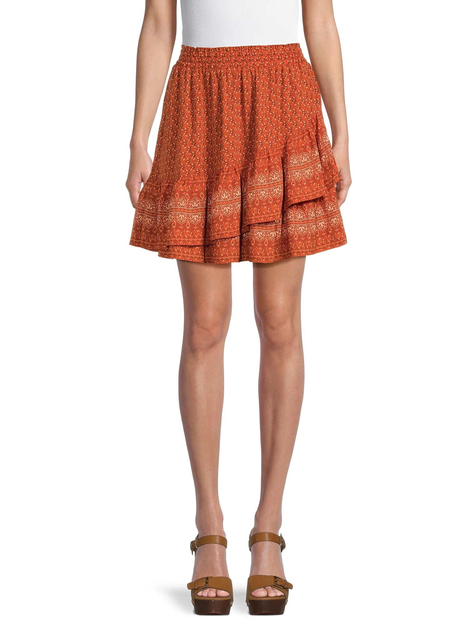BCBG Paris Women’s Tiered Mini Skirt with Smocked Waist, Sizes XS -XXL - Walmart.com | Walmart (US)