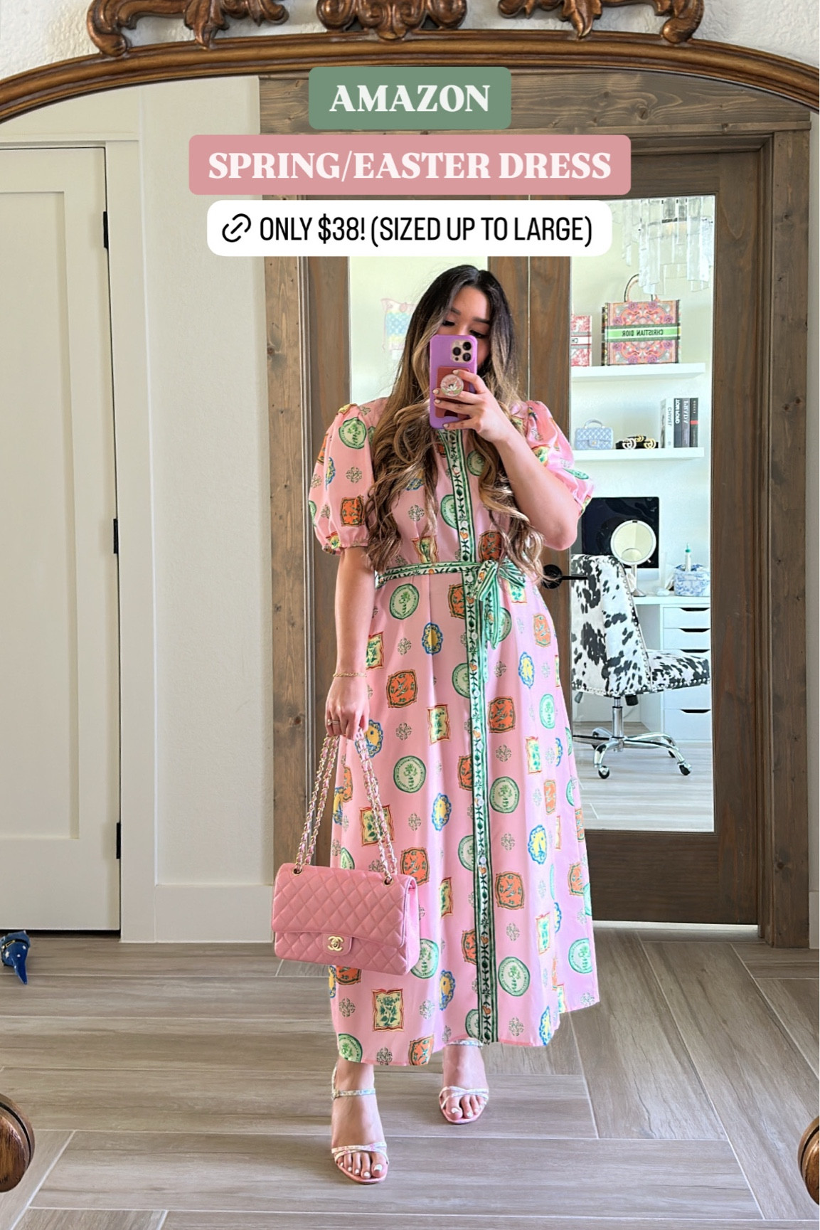 The PERFECT spring dress or Easter dress from Amazon!! It’s giving Farm Rio and Alemais for a fraction of the price! Only $37.90 and I sized up to the large! The colors in this Amazon dress is EVERYTHINGGGGGG 😍😍 

#LTKMidsize #LTKPetite #LTKFindsUnder50