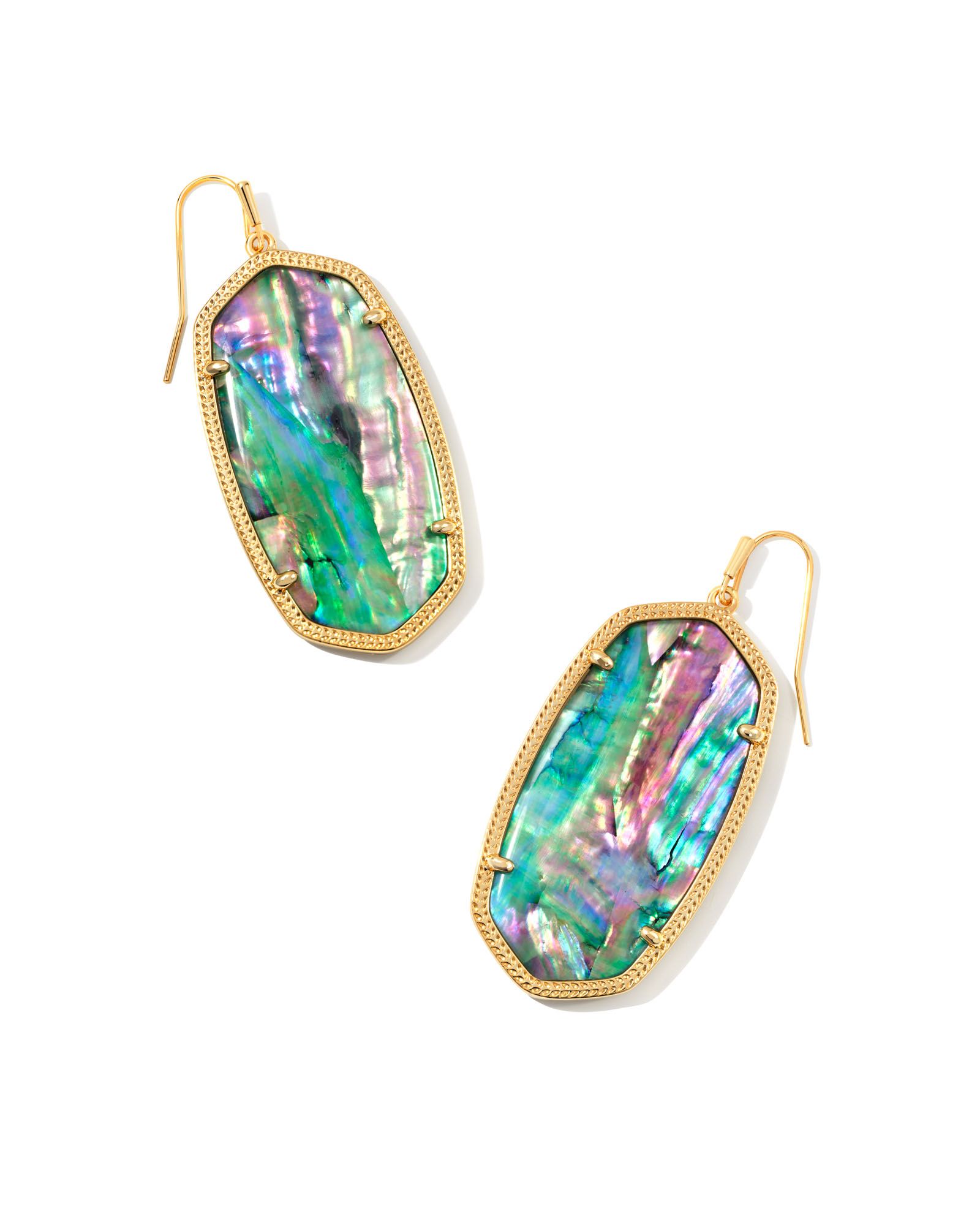 Danielle Gold Statement Earrings in Lilac Abalone | Kendra Scott