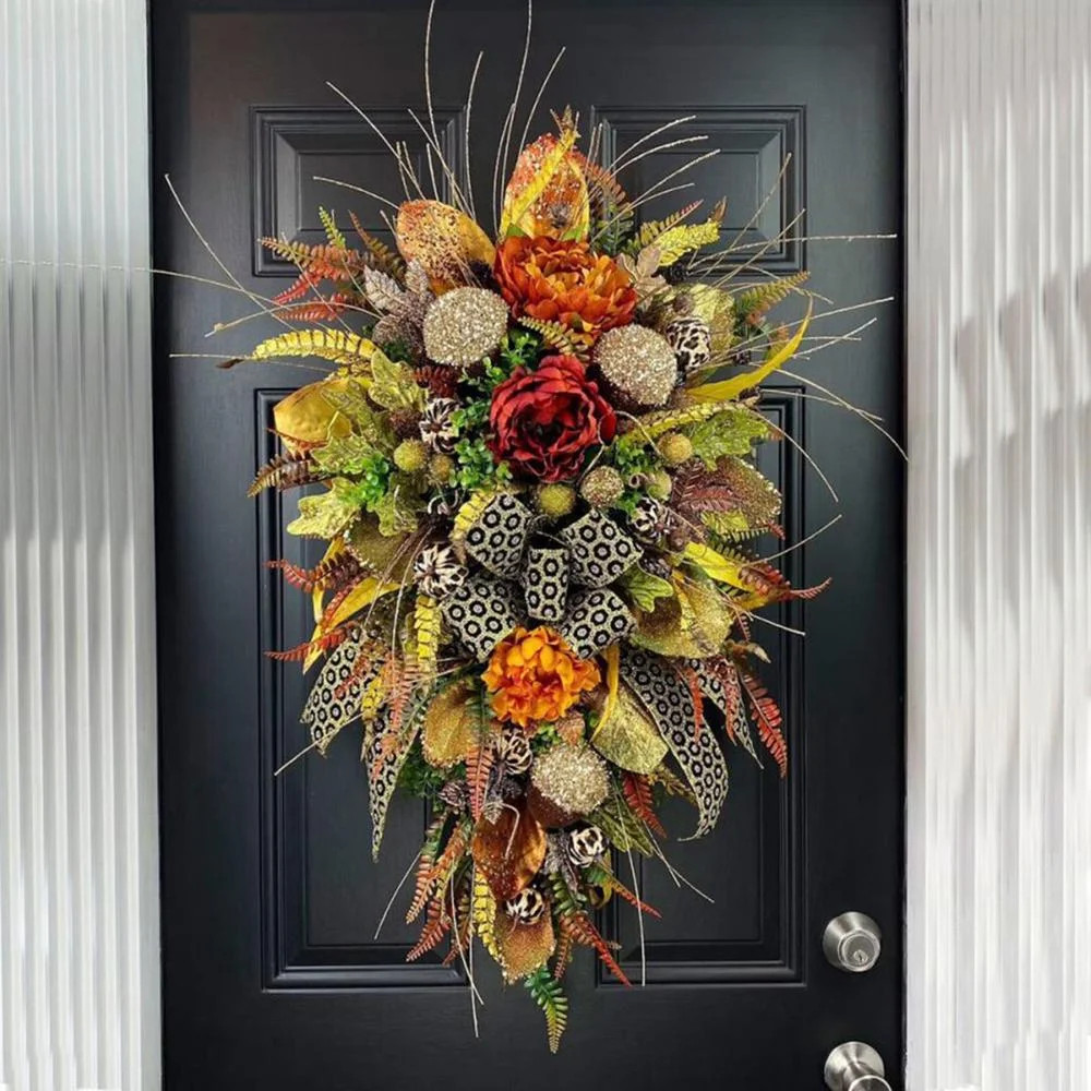 Fall Wreaths for Front Door Outside, Fall Cheetah Wreath Year Round Wreath Fall Decor, Artificial... | Walmart (US)