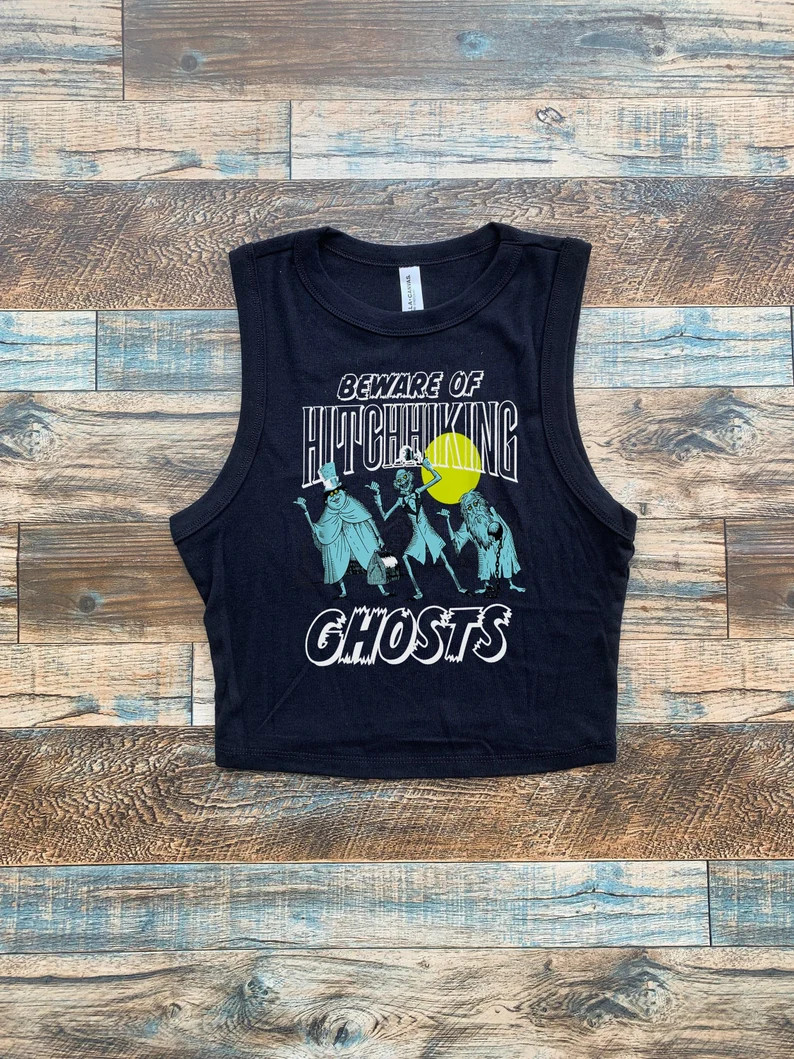 Hitchhiking Ghost Crop Tank, Beware Haunted Mansion, Tombstone crop, Madame Leota, Mansion Hallow... | Etsy (Global)